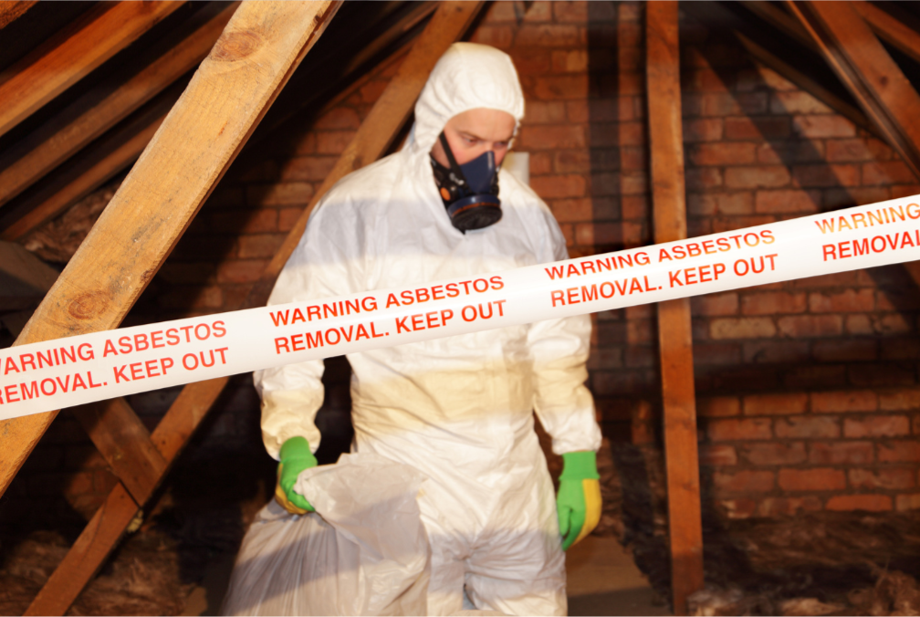 Man wearing asbestos PPE